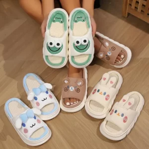 Casual Platform Slippers Women Home Cute Animal Cartoon Designer Shoes Girls Flats New Fashion House Footwear Elegant Large Size