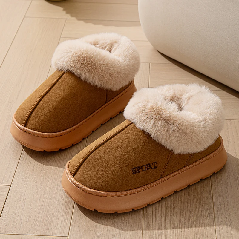Winter Fluffy Women's Slippers Plush Luxury Designer Woman Shoes Flat Indoor Ankle Boots Female Casual Fuzzy Fur Slides Elegant